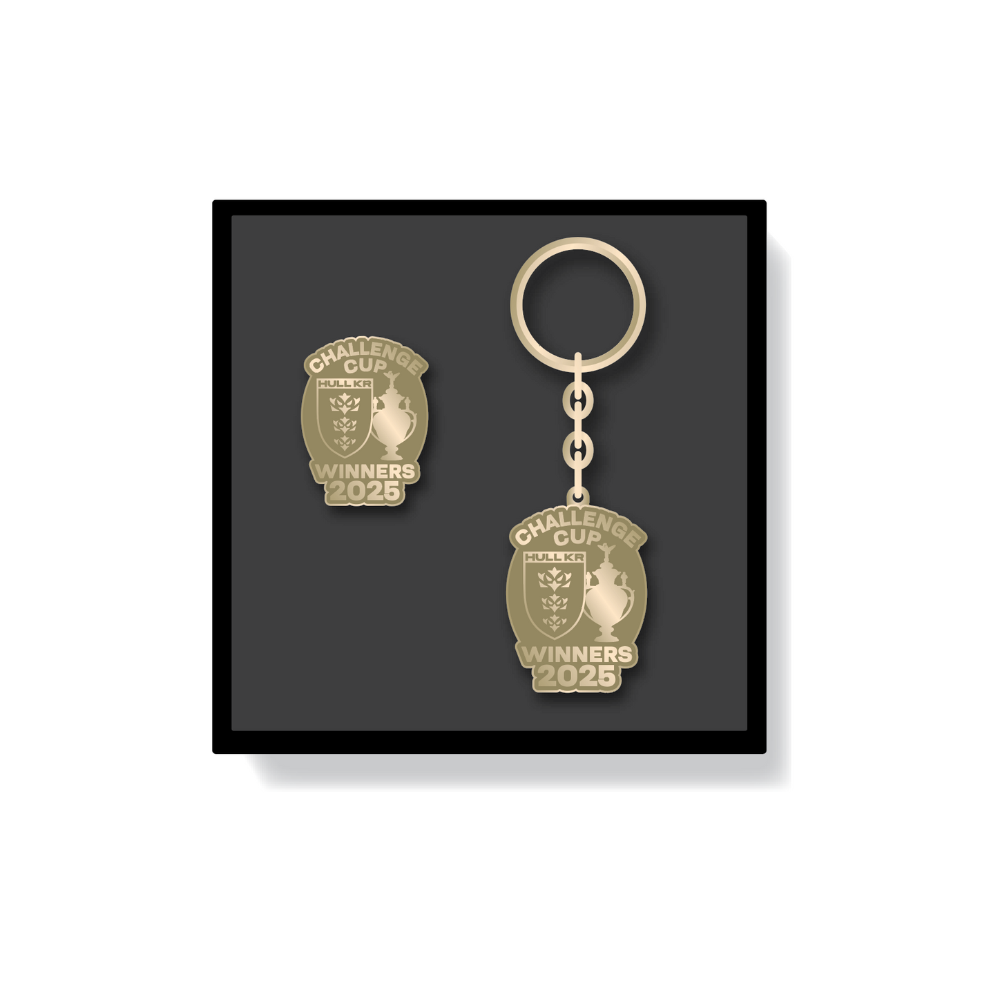 Challenge cup winner boxed pin badge & keyring