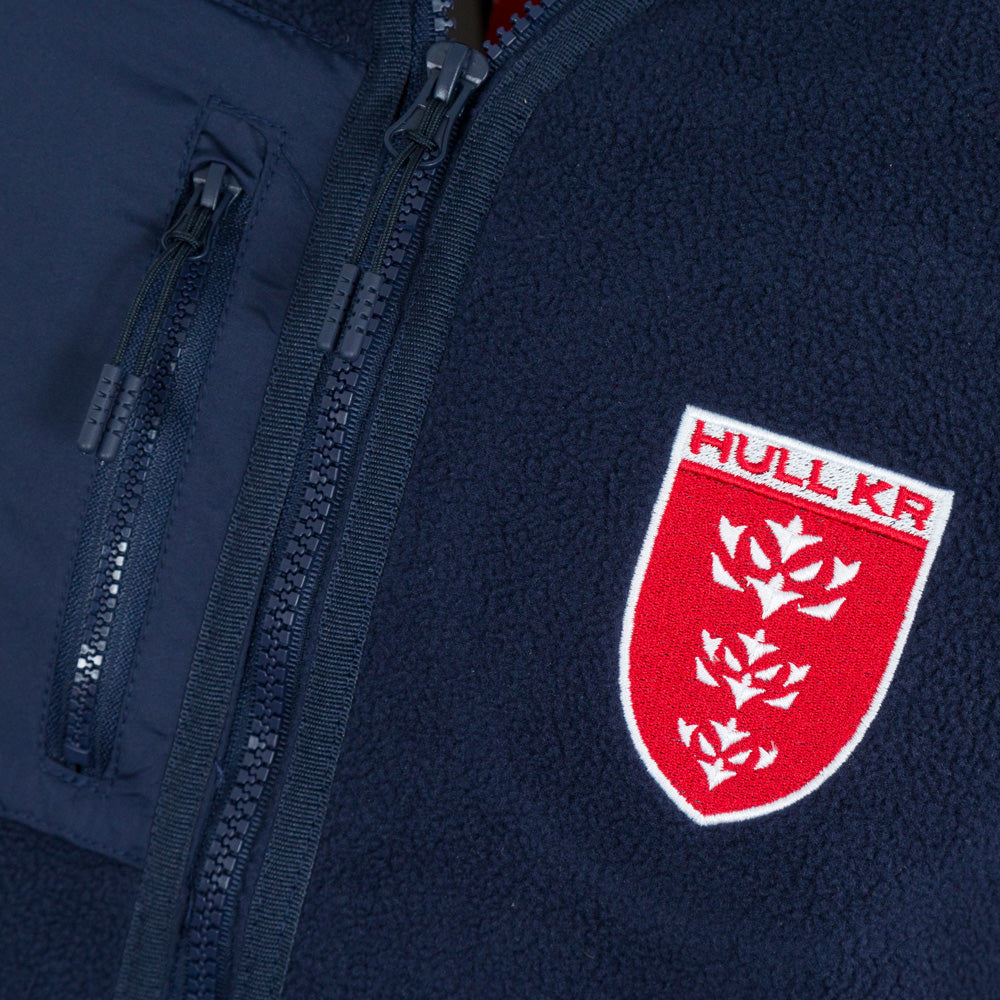 NAVY CREST FLEECE JACKET