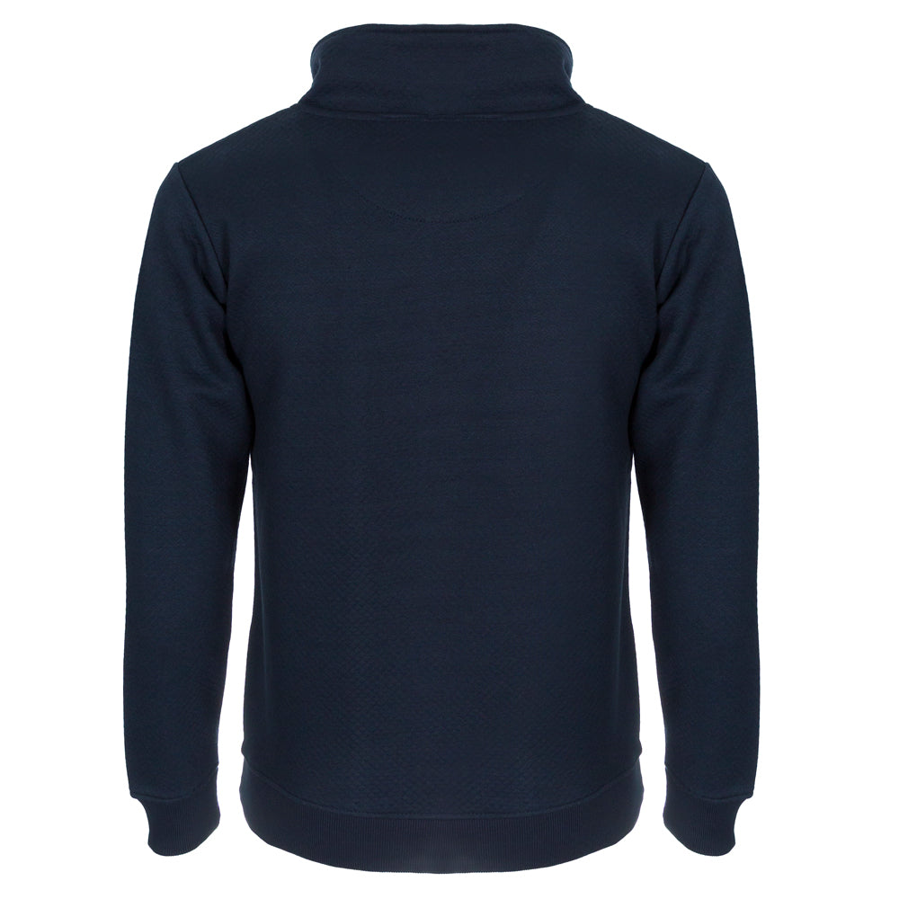 NAVY ICON 1/4 ZIP WAFFLE JACKET