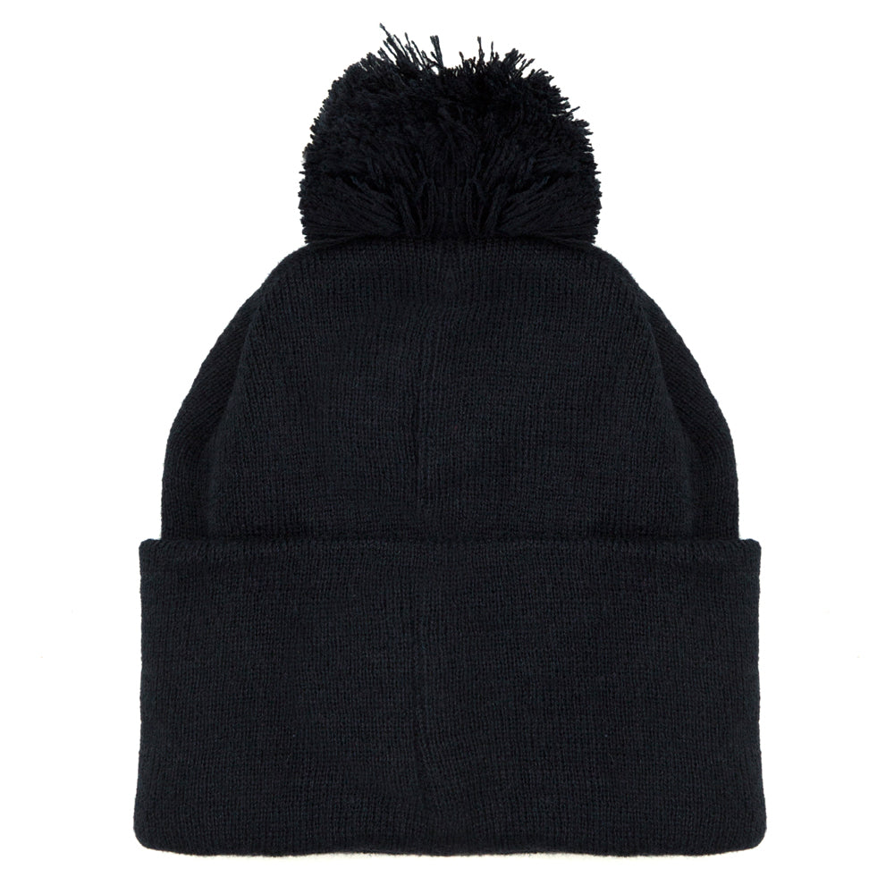 NAVY BOBBLE BEANIE