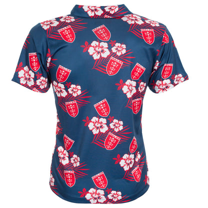 NAVY CREST HAWAIIAN SHIRT