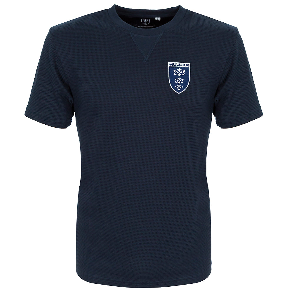 NAVY CREST WAFFLE TEE