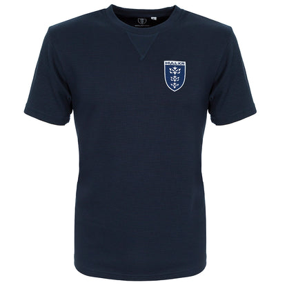 NAVY CREST WAFFLE TEE