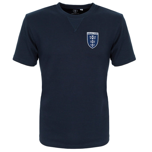 NAVY CREST WAFFLE TEE