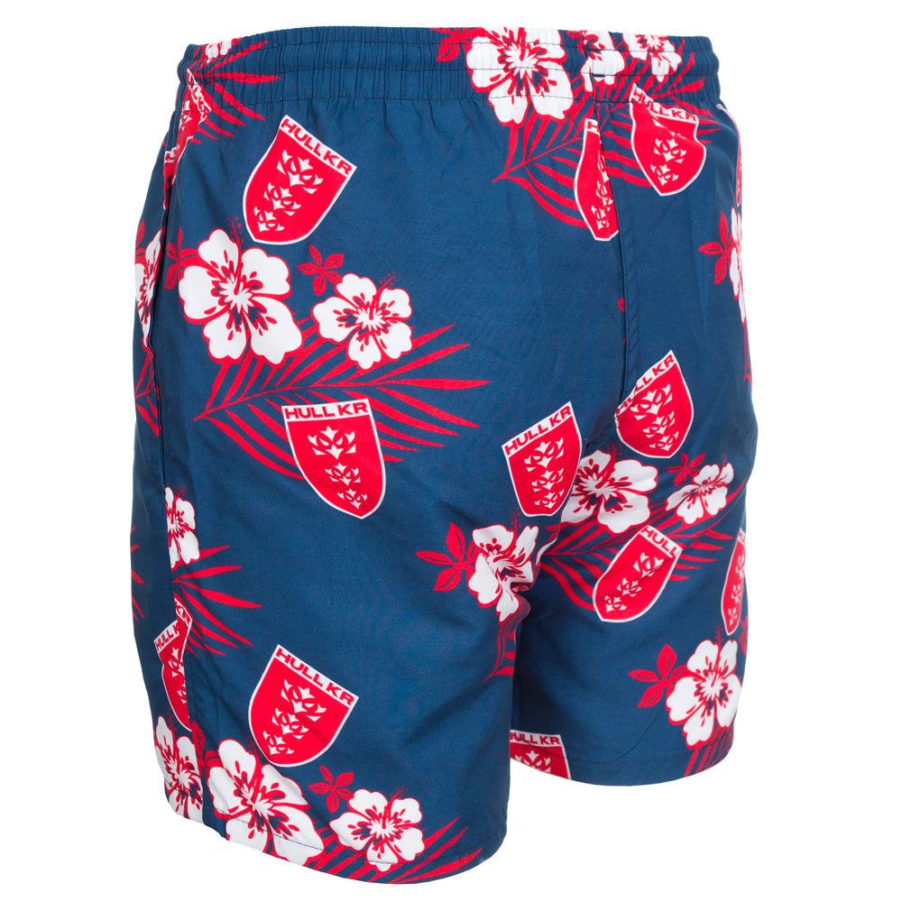 NAVY CREST HAWAIIAN SWIM SHORTS