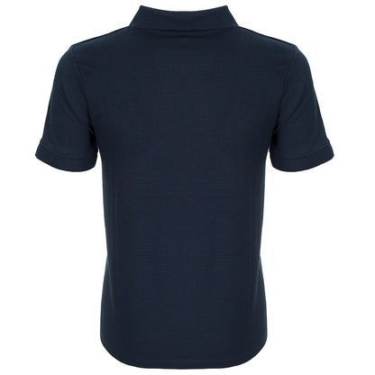 NAVY ICON TEXTURED ZIP POLO