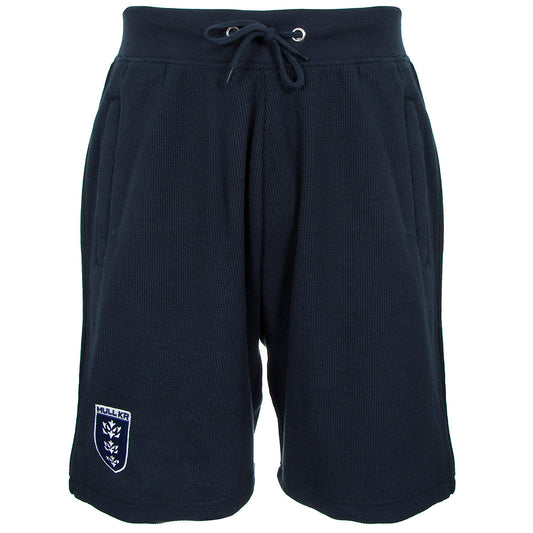 NAVY CREST WAFFLE SHORT