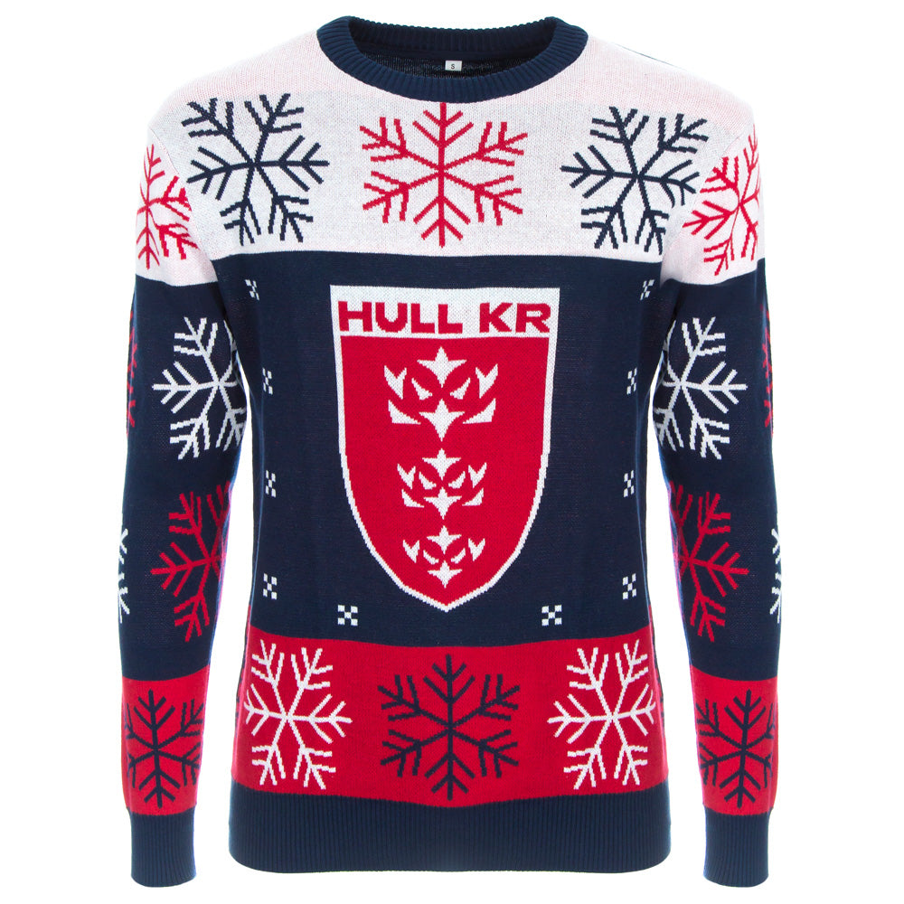 NAVY CREST CHRISTMAS JUMPER