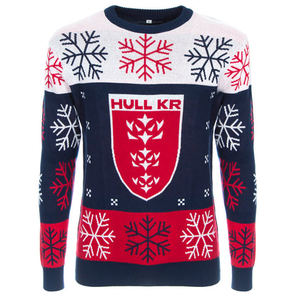 NAVY CREST CHRISTMAS JUMPER