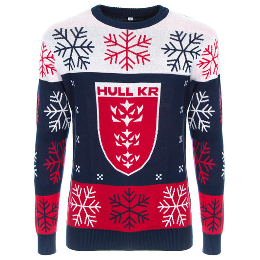 NAVY CREST CHRISTMAS JUMPER