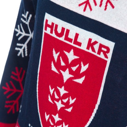 NAVY CREST CHRISTMAS JUMPER