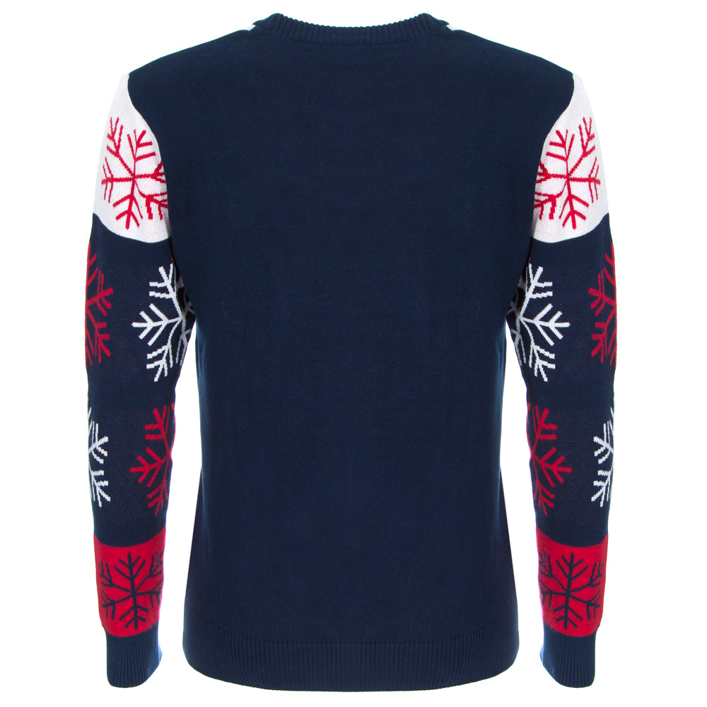 NAVY CREST CHRISTMAS JUMPER