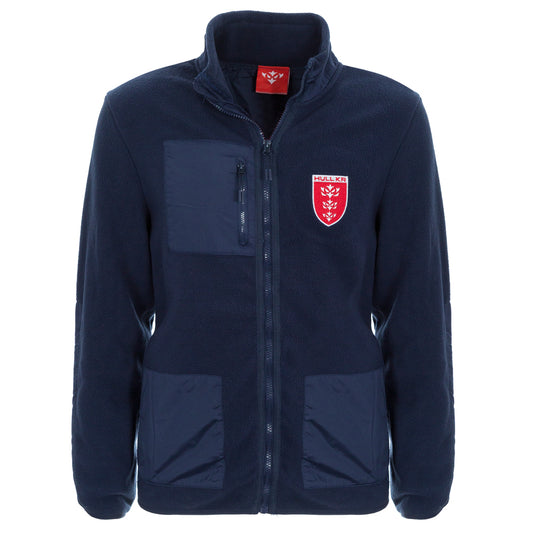 NAVY CREST FLEECE JACKET