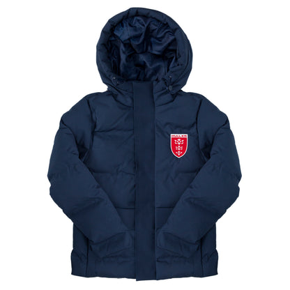 JUNIOR NAVY CREST PADDED COAT