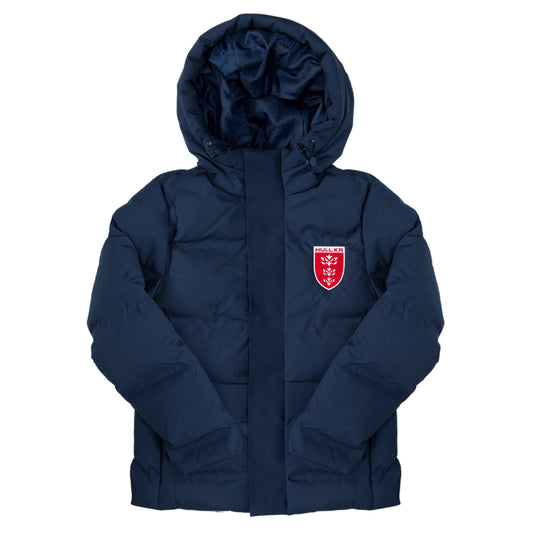 JUNIOR NAVY CREST PADDED COAT