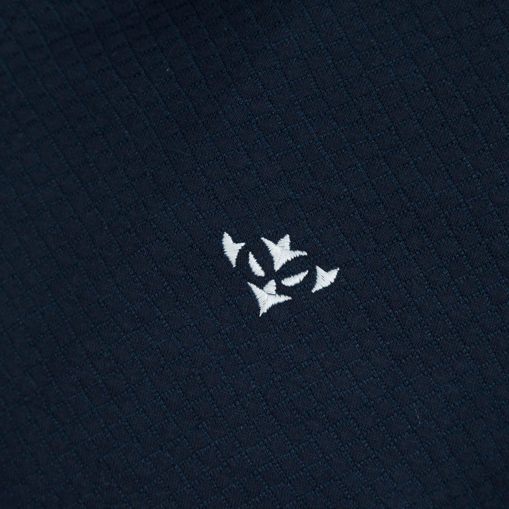 NAVY ICON 1/4 ZIP WAFFLE JACKET