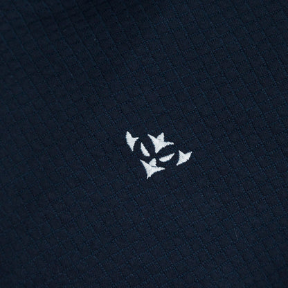 NAVY ICON 1/4 ZIP WAFFLE JACKET