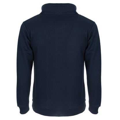 NAVY ICON 1/4 ZIP WAFFLE JACKET