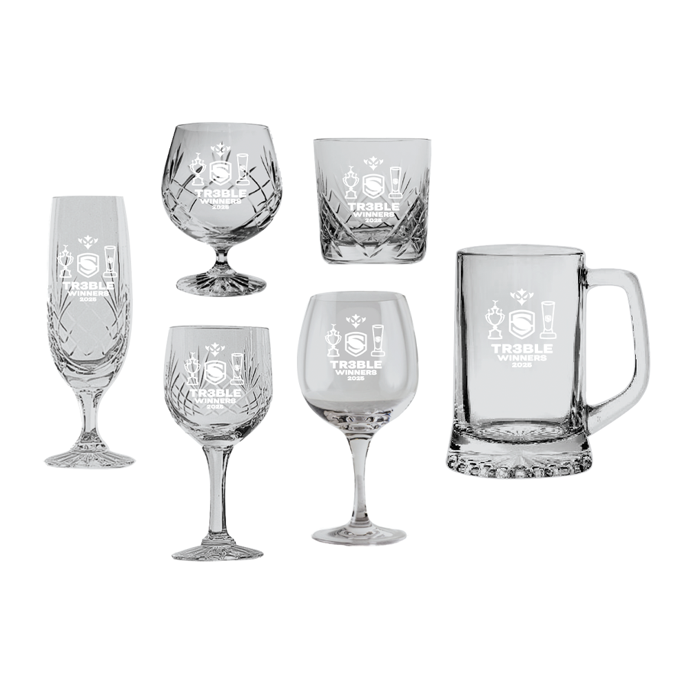 TREBLE WINNERS CRYSTAL GLASSWARE - PRE ORDER